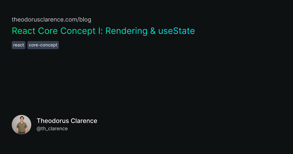 React Core Concept I: Rendering & useState | theodorusclarence.com