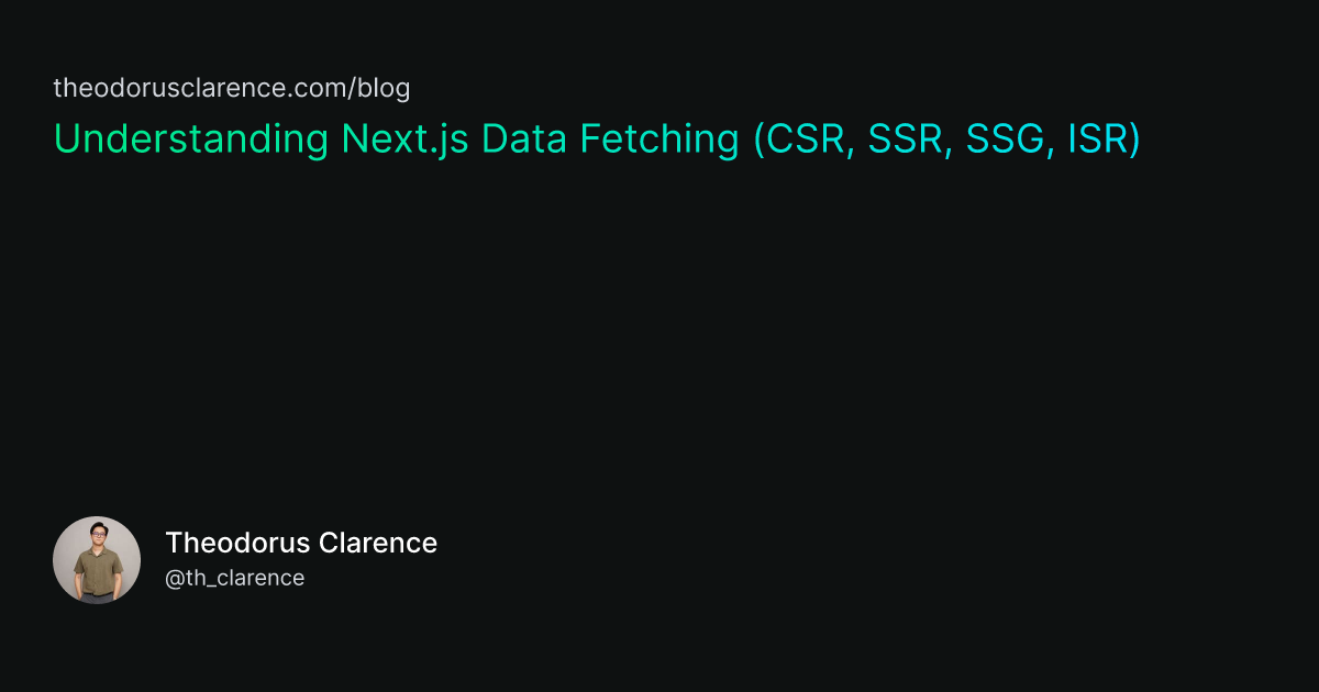 Understanding Next Js Data Fetching Csr Ssr Ssg Isr Theodorusclarence Com